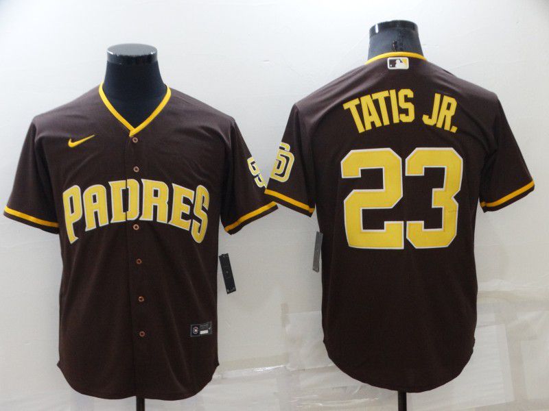 Men San Diego Padres 23 Tatis jr brown Game Nike 2022 MLB Jersey